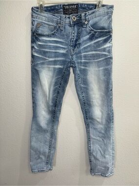 Salvage By Buckle Havoc Straight Slim Fit Blue Jeans Men's 29S